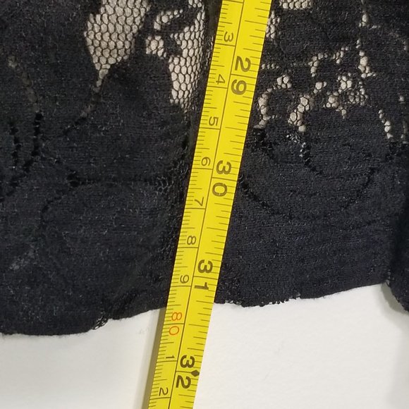 Monteau Sleeveless Black Lace Overlay Mini Dress Back Zipper Pockets Size Medium - Picture 5 of 7